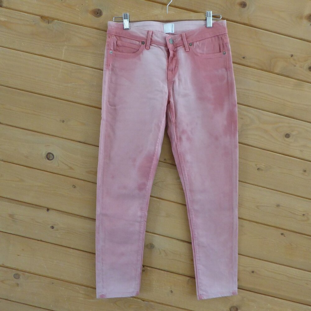 Rich & Skinny Coral Pink Mid Rise Tie Dye Skinny Jeans Size 26